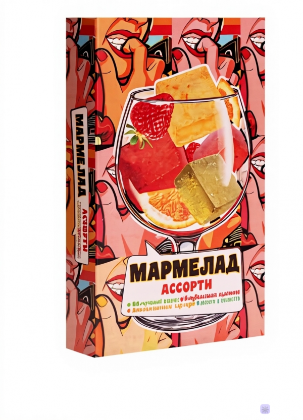 №2 Мармелад АлкоАссорти(яблочный виски, клубничный просекко, апельсиновый вермут, лайм текила) 110г в Лениногорске